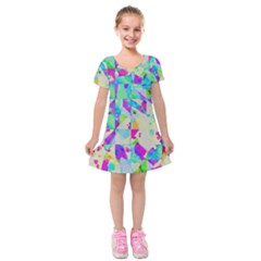 Watercolors spots                                                              Kids  Short Sleeve Velvet Dress from ArtsNow.com