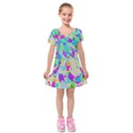 Watercolors spots                                                              Kids  Short Sleeve Velvet Dress