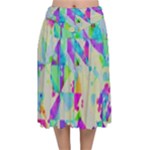 Watercolors spots                                                       Velvet Flared Midi Skirt