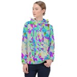 Watercolors spots                                                          Women Hooded Front Pocket Windbreaker