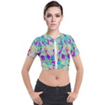 Watercolors spots                                                          Short Sleeve Cropped Jacket