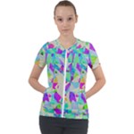 Watercolors spots                                                         Short Sleeve Zip Up Jacket