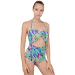 Watercolors spots                                                         Scallop Top Cut Out Swimsuit