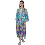 Watercolors spots                                                     Maxi Satin Kimono