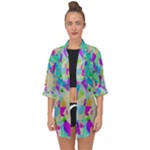 Watercolors spots                                                         Open Front Chiffon Kimono