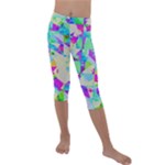 Watercolors spots                                                       Kids  Lightweight Velour Capri Leggings