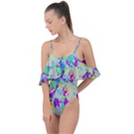 Watercolors spots                                                          Drape Piece Swimsuit