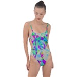 Watercolors spots                                                          Tie Strap One Piece Swimsuit