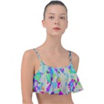 Watercolors spots                                                         Frill Bikini Top