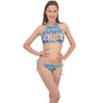 Watercolors spots                                                          Cross Front Halter Bikini Set