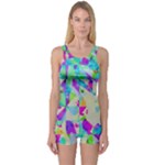 Watercolors spots                                                          Women s Boyleg One Piece Swimsuit