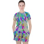 Watercolors spots                                                          Women s Mesh Tee and Shorts Set