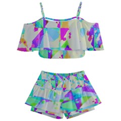 Kids  Off Shoulder Skirt Bikini 