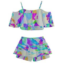 Kids  Off Shoulder Skirt Bikini 