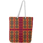 Shapes in retro colors2                                                       Full Print Rope Handle Tote (Large)