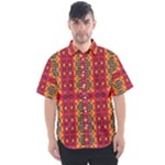 Shapes in retro colors2                                                         Men s Short Sleeve Shirt