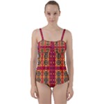 Shapes in retro colors2                                                          Twist Front Tankini Set