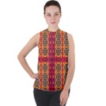 Shapes in retro colors2                                                         Mock Neck Chiffon Sleeveless Top