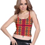 Shapes in retro colors2                                                           Women s Spaghetti Strap Bra Top