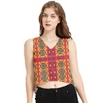 Shapes in retro colors2                                                           V-Neck Cropped Tank Top