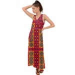 Shapes in retro colors2                                                             V-Neck Chiffon Maxi Dress