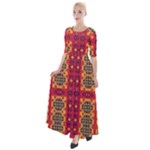 Shapes in retro colors2                                                             Half Sleeves Maxi Dress