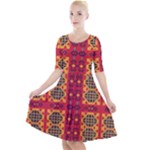 Shapes in retro colors2                                                              Quarter Sleeve A-Line Dress