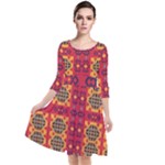 Shapes in retro colors2                                                             Quarter Sleeve Waist Band Dress