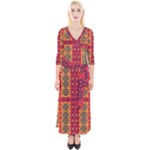 Shapes in retro colors2                                                           Quarter Sleeve Wrap Maxi Dress