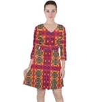 Shapes in retro colors2                                                           Quarter Sleeve Ruffle Waist Dress