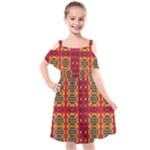 Shapes in retro colors2                                                       Kids  Cut Out Shoulders Chiffon Dress