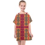 Shapes in retro colors2                                                        Kids  One Piece Chiffon Dress