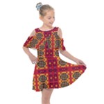 Shapes in retro colors2                                                        Kids  Shoulder Cutout Chiffon Dress