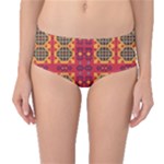 Shapes in retro colors2                                                           Mid-Waist Bikini Bottoms