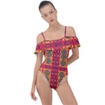 Shapes in retro colors2                                                          Frill Detail One Piece Swimsuit