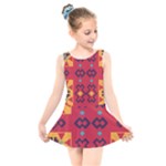 Shapes in retro colors2                                                          Kids  Skater Dress Swimsuit