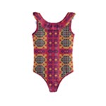 Shapes in retro colors2                                                          Kids  Frill Swimsuit