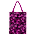 Dark Pink Cannabis Marijuana Reusable Shopping Tote Bag