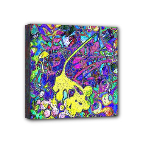 vibrant abstract floral/rainbow color Mini Canvas 4  x 4  (Stretched) from ArtsNow.com