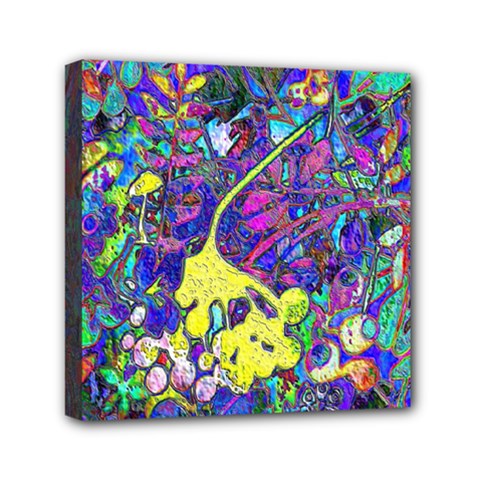 vibrant abstract floral/rainbow color Mini Canvas 6  x 6  (Stretched) from ArtsNow.com