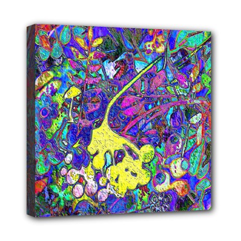 vibrant abstract floral/rainbow color Mini Canvas 8  x 8  (Stretched) from ArtsNow.com