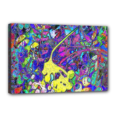 vibrant abstract floral/rainbow color Canvas 18  x 12  (Stretched) from ArtsNow.com