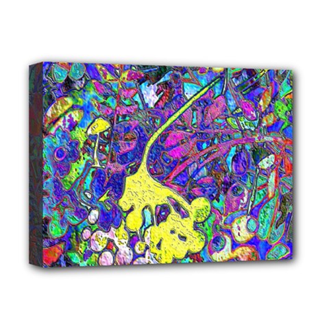 vibrant abstract floral/rainbow color Deluxe Canvas 16  x 12  (Stretched)  from ArtsNow.com