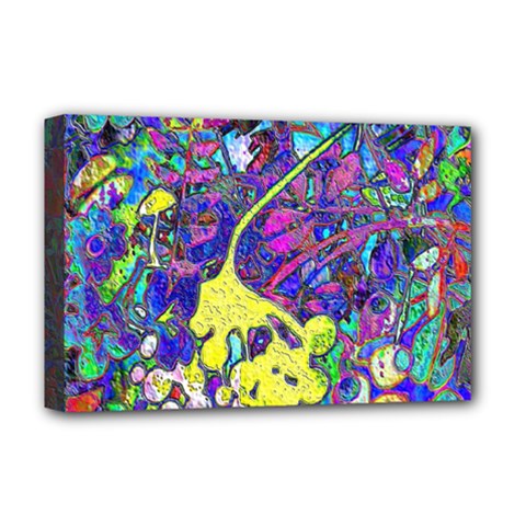 vibrant abstract floral/rainbow color Deluxe Canvas 18  x 12  (Stretched) from ArtsNow.com