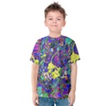 vibrant abstract floral/rainbow color Kids  Cotton Tee