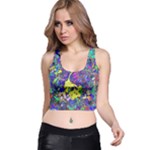 vibrant abstract floral/rainbow color Racer Back Crop Top