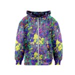 vibrant abstract floral/rainbow color Kids  Zipper Hoodie