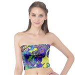 vibrant abstract floral/rainbow color Tube Top