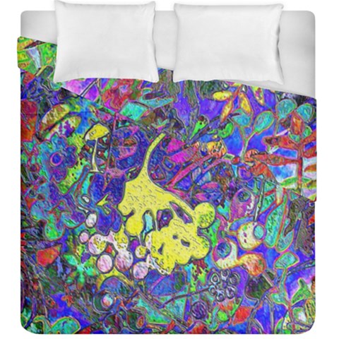 vibrant abstract floral/rainbow color Duvet Cover Double Side (King Size) from ArtsNow.com