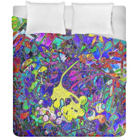 vibrant abstract floral/rainbow color Duvet Cover Double Side (California King Size) from ArtsNow.com